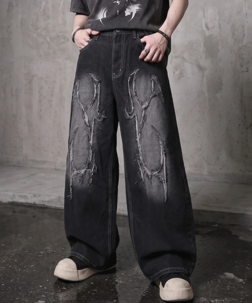 A'GEM/9 × .kom 『FREE DEE/フリーデイ』Cut-Off Tribal Curved Denim