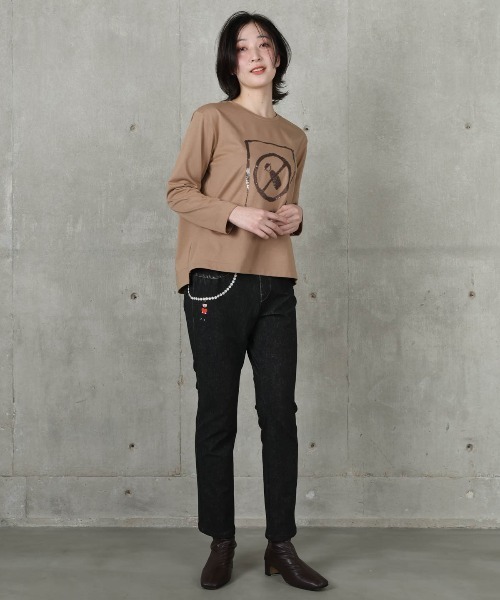STUDIO PICONE(スタジオピッコーネ)の「コットン混スパンコール刺繍プルオーバー(Tシャツ/カットソー・レディース・ホワイト/ベージュ/ブラック・LL/L/M)」の15枚目の写真