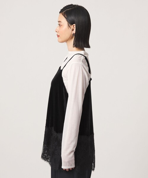 A DAY IN THE LIFE UNITED ARROWS(アデイインザライフユナイテッドアローズ)の「ベロア裾レースキャミソール <A DAY IN THE LIFE>(Tシャツ/カットソー・レディース・ブラック/ナチュラル/ダークブラウン・FREE)」の10枚目の写真