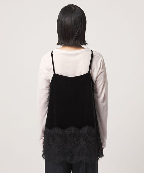 A DAY IN THE LIFE UNITED ARROWS(アデイインザライフユナイテッドアローズ)の「ベロア裾レースキャミソール <A DAY IN THE LIFE>(Tシャツ/カットソー・レディース・ブラック/ナチュラル/ダークブラウン・FREE)」の11枚目の写真