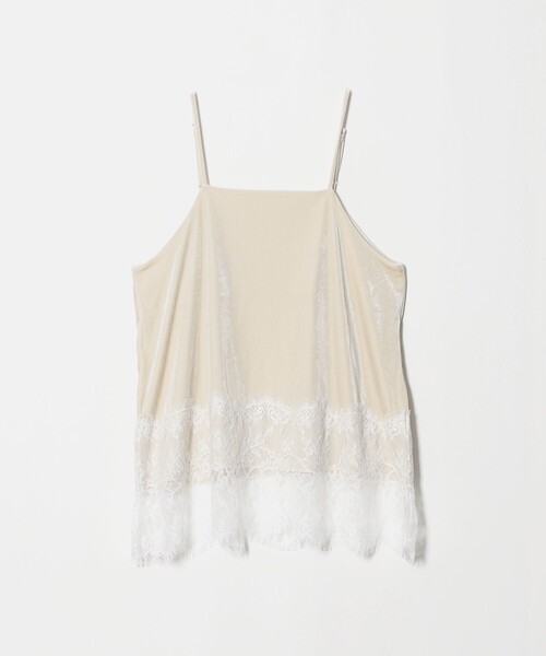 A DAY IN THE LIFE UNITED ARROWS(アデイインザライフユナイテッドアローズ)の「ベロア裾レースキャミソール <A DAY IN THE LIFE>(Tシャツ/カットソー・レディース・ブラック/ナチュラル/ダークブラウン・FREE)」の12枚目の写真