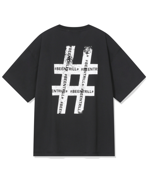 BEENTRILL(ビントリル)の「ヴィンテージハッシュタグジャイアントフィットメッシュ半袖Tシャツ(ブラック)(Tシャツ/カットソー・レディース・その他・SMALL/MEDIUM/LARGE/X-LARGE)」の1枚目の写真