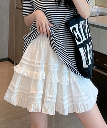 Aラインフリルショートスカート