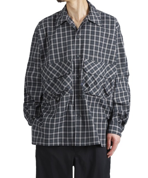 DAIWA PIER39（ダイワピア39）の「DAIWA PIER39 / ダイワ ピアサーティナイン：TECH SPORTS OPEN COLLAR SHIRT L/S GREN PLAID：BE-82026[PIE]（シャツ/ブラウス・メンズ・ライトグレー/ブラウン系その他・M）」の4枚目の写真