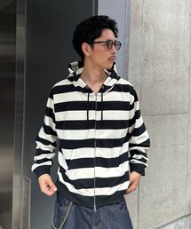 CIAOPANIC | ボーダーダブルジップアップパーカー(Tシャツ/カットソー)