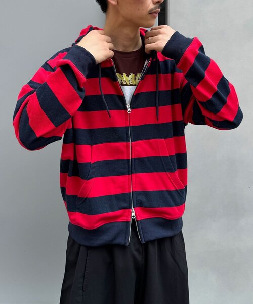 CIAOPANIC(チャオパニック)の「ボーダーダブルジップアップパーカー(Tシャツ/カットソー・メンズ・ホワイト/レッド・LARGE/MEDIUM)」の17枚目の写真
