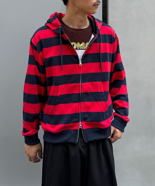 CIAOPANIC(チャオパニック)の「ボーダーダブルジップアップパーカー(Tシャツ/カットソー・メンズ・ホワイト/レッド・LARGE/MEDIUM)」の16枚目の写真