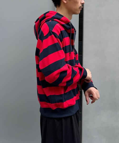 CIAOPANIC(チャオパニック)の「ボーダーダブルジップアップパーカー(Tシャツ/カットソー・メンズ・ホワイト/レッド・LARGE/MEDIUM)」の14枚目の写真