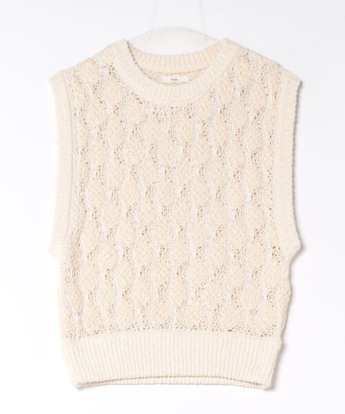 anuke（アンヌーク）の「anuke Slub Pattern Vest（ニット/セーター・レディース・オフホワイト・FREE）」の3枚目の写真
