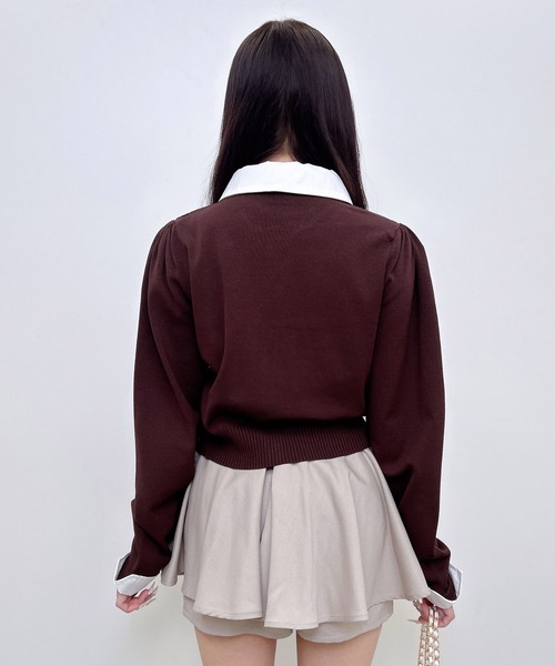 INGNI(イング)の「アーガイルシャツドッキングレイヤードニット(ニット/セーター・レディース・ネイビー/ブラウン/ボルドー/グレー・M)」の8枚目の写真