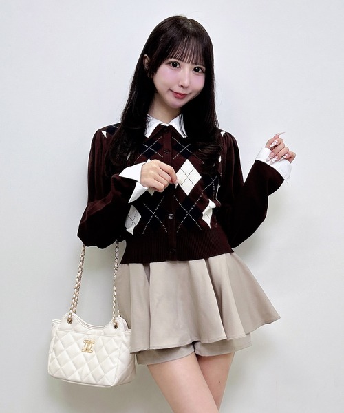 INGNI(イング)の「アーガイルシャツドッキングレイヤードニット(ニット/セーター・レディース・ネイビー/ブラウン/ボルドー/グレー・M)」の10枚目の写真