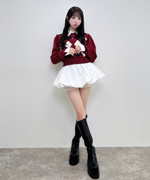 INGNI(イング)の「アーガイルシャツドッキングレイヤードニット(ニット/セーター・レディース・ネイビー/ブラウン/ボルドー/グレー・M)」の21枚目の写真