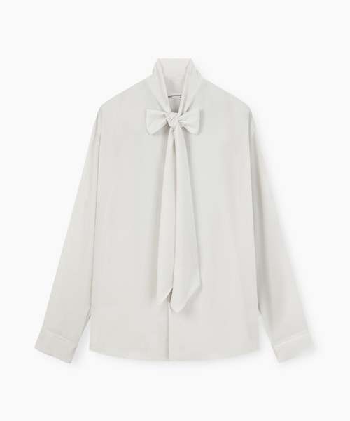 LAD MUSICIAN(ラッドミュージシャン)の「DECHINE BOW COLLAR SHIRT(Tシャツ/カットソー・メンズ・ブラック/ホワイト系/ホワイト・44/46/42)」の2枚目の写真
