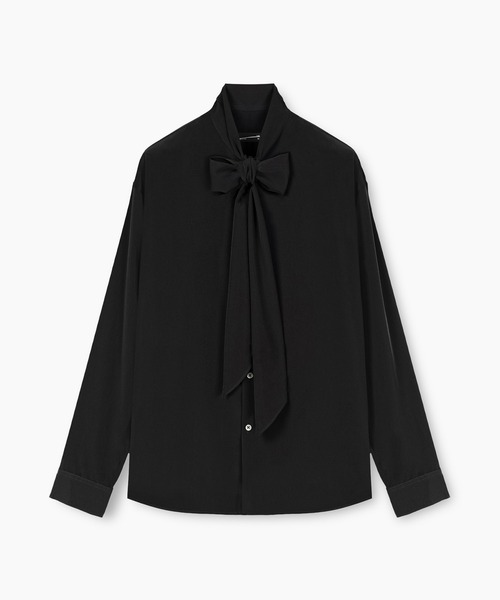 LAD MUSICIAN(ラッドミュージシャン)の「DECHINE BOW COLLAR SHIRT(Tシャツ/カットソー・メンズ・ブラック/ホワイト系/ホワイト・44/46/42)」の3枚目の写真