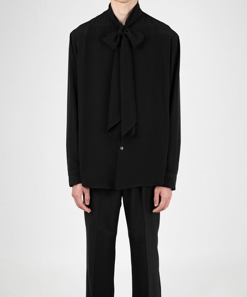 LAD MUSICIAN(ラッドミュージシャン)の「DECHINE BOW COLLAR SHIRT(Tシャツ/カットソー・メンズ・ブラック/ホワイト系/ホワイト・44/46/42)」の10枚目の写真