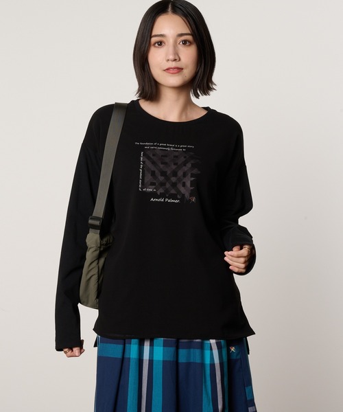 Arnold Palmer（アーノルドパーマー）の「レイヤード グラフィック Tシャツ（Tシャツ/カットソー・レディース・ブラック/イエロー/アイボリー・S/L/M）」の2枚目の写真
