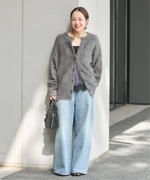 JOURNAL STANDARD(ジャーナルスタンダード)の「《新色あり/追加》シャギーカーディガン(カーディガン/ボレロ・レディース・ピンク/チャコールグレー/アイボリー・FREE)」の4枚目の写真
