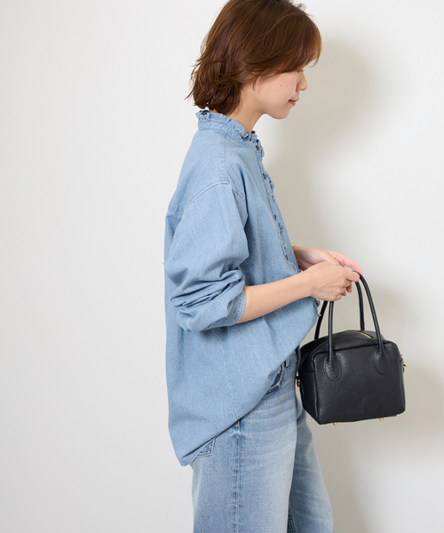 JOURNAL STANDARD relume（ジャーナルスタンダード　レリューム）の「《追加5》スタンドネックデニムフリルブラウス（シャツ/ブラウス・レディース・ブルー/ネイビー・FREE）」の13枚目の写真