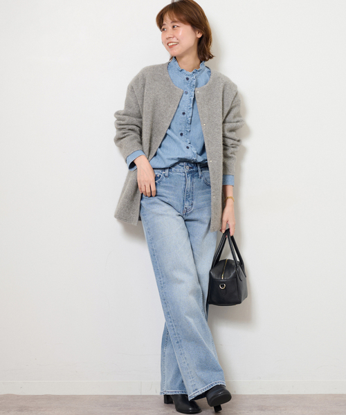JOURNAL STANDARD relume（ジャーナルスタンダード　レリューム）の「《追加5》スタンドネックデニムフリルブラウス（シャツ/ブラウス・レディース・ブルー/ネイビー・FREE）」の15枚目の写真