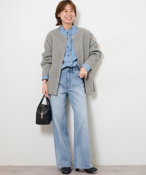 JOURNAL STANDARD relume（ジャーナルスタンダード　レリューム）の「《追加5》スタンドネックデニムフリルブラウス（シャツ/ブラウス・レディース・ブルー/ネイビー・FREE）」の16枚目の写真