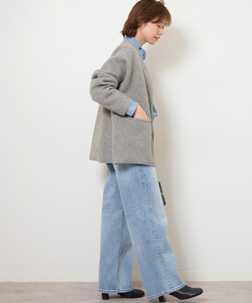 JOURNAL STANDARD relume（ジャーナルスタンダード　レリューム）の「《追加5》スタンドネックデニムフリルブラウス（シャツ/ブラウス・レディース・ブルー/ネイビー・FREE）」の18枚目の写真