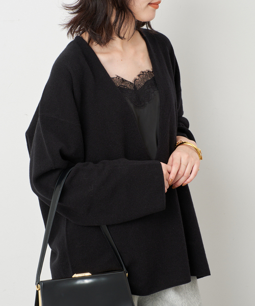 SLOBE IENA(スローブイエナ)の「《WEB限定カラーあり/》echecs Vネックプルオーバー(ニット/セーター・レディース・チャコールグレー/ピンク/カーキ/ブラック・FREE)」の1枚目の写真