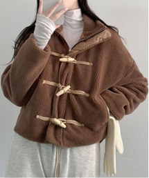 トグルボタンボアフードジャケット