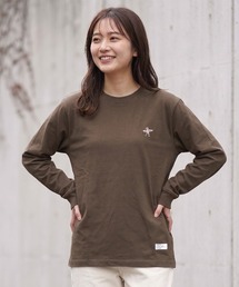 [キャンプフリー] CAMPFREE サーファー刺繍 ロンT 6.6oz 綿100％ ワンポイント 長袖Tシャツ