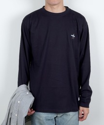 [キャンプフリー] CAMPFREE サーファー刺繍 ロンT 6.6oz 綿100％ ワンポイント 長袖Tシャツ