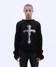 LAST NEST（ラストネスト）の「LAST NEST/ラストネスト/CROSS SEE-THROUGH KNIT SWEATER（ニット/セーター）」