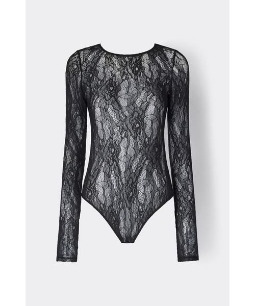 Intimissimi（インティミッシミ）の「ストレッチレース ロングスリーブ ボディスーツ（タンクトップ・レディース・モカ/アイボリー/ブラック・S/M/L）」の7枚目の写真