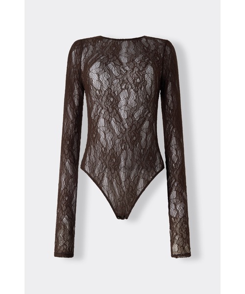 Intimissimi（インティミッシミ）の「ストレッチレース ロングスリーブ ボディスーツ（タンクトップ・レディース・モカ/アイボリー/ブラック・S/M/L）」の17枚目の写真