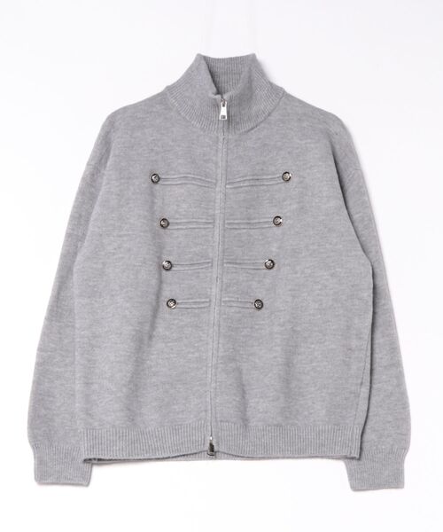 Ritzy(リッツィー)の「ダッフルボタンハイネックニットジャケット(ブルゾン・レディース・チャコール/グレー/ホワイト・FREE)」の13枚目の写真