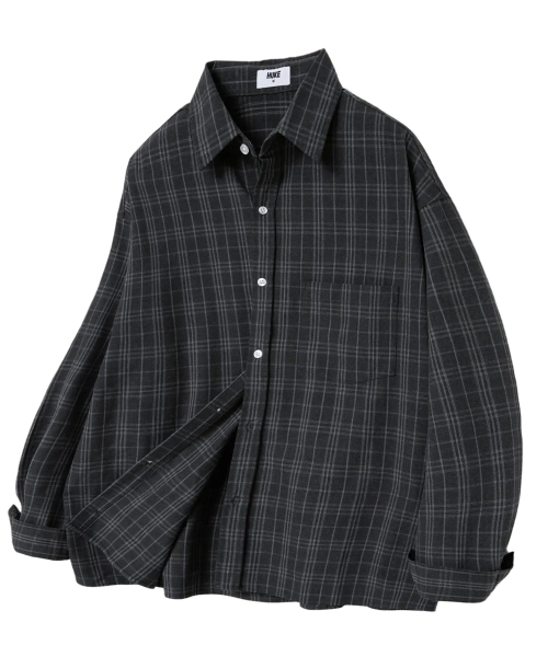 HUKE(ヒューク)の「ヴィンテージステディチェックシャツ(ミニマルチャコール)(シャツ/ブラウス・メンズ・その他・MEDIUM/LARGE)」の2枚目の写真