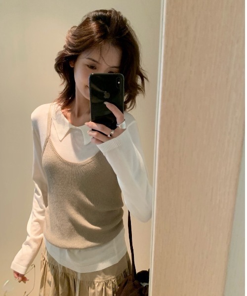 OThe.Naeun（オザナウン）の「vintage two-pieceset（セットアップ・レディース・グリーン/ブラウン/グレー/ホワイト・FREE）」の20枚目の写真