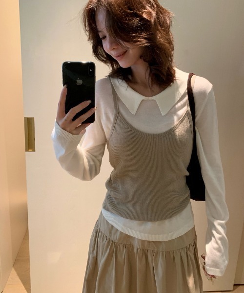 OThe.Naeun（オザナウン）の「vintage two-pieceset（セットアップ・レディース・グリーン/ブラウン/グレー/ホワイト・FREE）」の14枚目の写真