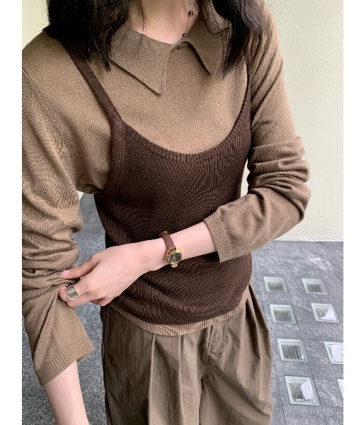 OThe.Naeun（オザナウン）の「vintage two-pieceset（セットアップ・レディース・グリーン/ブラウン/グレー/ホワイト・FREE）」の18枚目の写真