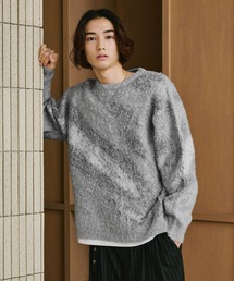 ABSTRACT PATTERN BRUSHED KNIT/アブストラクト柄起毛ニット