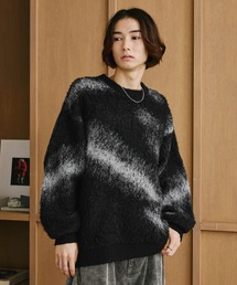 ABSTRACT PATTERN BRUSHED KNIT/アブストラクト柄起毛ニット