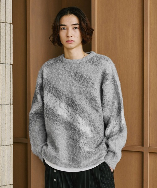 RAGEBLUE(レイジブルー)の「ABSTRACT PATTERN BRUSHED KNIT/アブストラクト柄起毛ニット(ニット/セーター・メンズ・ブラック/グリーン/グレー・MEDIUM/LARGE)」の18枚目の写真