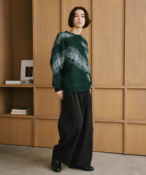 RAGEBLUE(レイジブルー)の「ABSTRACT PATTERN BRUSHED KNIT/アブストラクト柄起毛ニット(ニット/セーター・メンズ・ブラック/グリーン/グレー・MEDIUM/LARGE)」の12枚目の写真