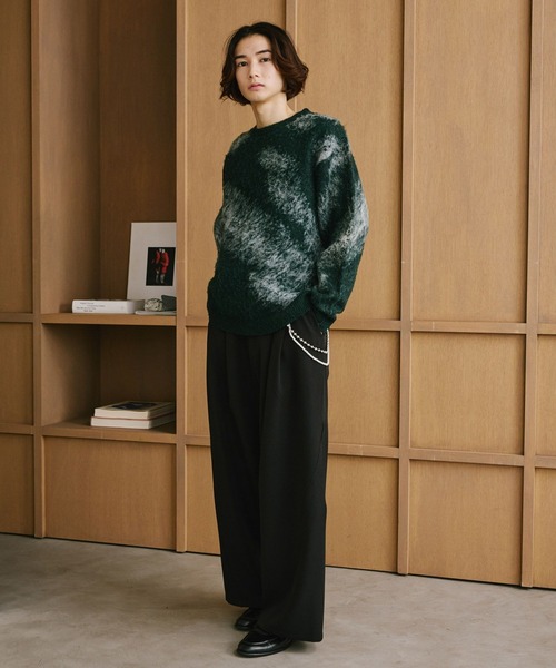 RAGEBLUE(レイジブルー)の「ABSTRACT PATTERN BRUSHED KNIT/アブストラクト柄起毛ニット(ニット/セーター・メンズ・ブラック/グリーン/グレー・MEDIUM/LARGE)」の13枚目の写真