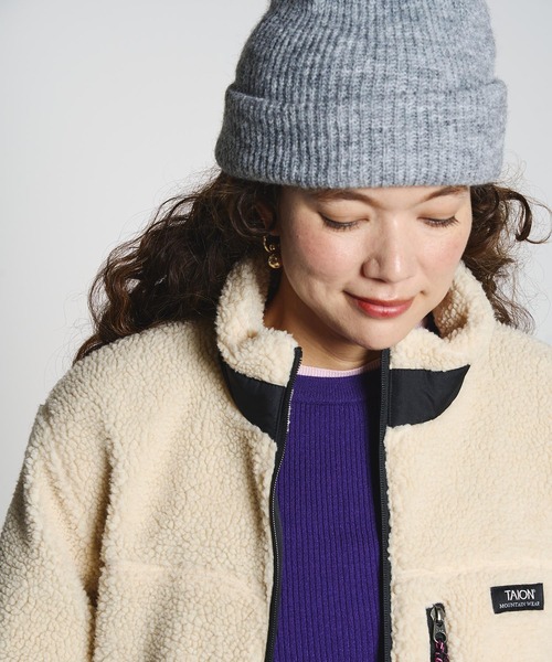ROSE BUD（ローズバッド）の「【ROSE BUD別注】KNIT BEANIE（ニットキャップ/ビーニー・レディース・ブラック/ブルー/グレー・ONE SIZE）」の5枚目の写真