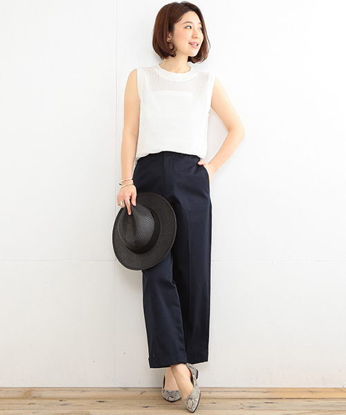 B:MING by BEAMS（ビーミングバイビームス）の「ビーミング by ビームス / メッシュニットベスト 16SS（ベスト・レディース・ホワイト/カーキ・ONE SIZE）」の6枚目の写真