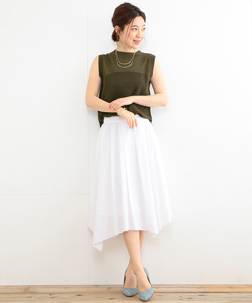 B:MING by BEAMS（ビーミングバイビームス）の「ビーミング by ビームス / メッシュニットベスト 16SS（ベスト・レディース・ホワイト/カーキ・ONE SIZE）」の7枚目の写真