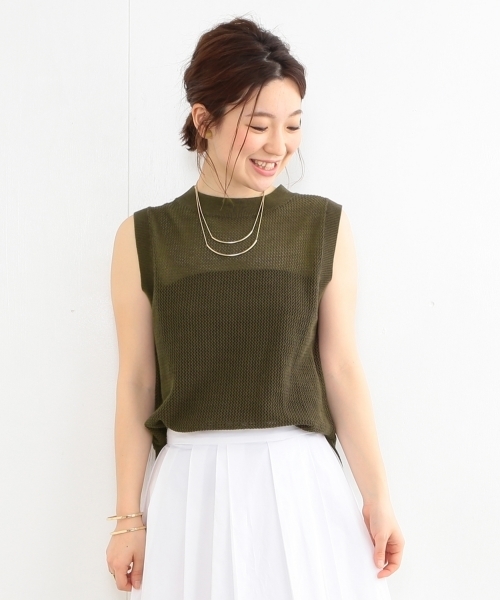 B:MING by BEAMS（ビーミングバイビームス）の「ビーミング by ビームス / メッシュニットベスト 16SS（ベスト・レディース・ホワイト/カーキ・ONE SIZE）」の22枚目の写真