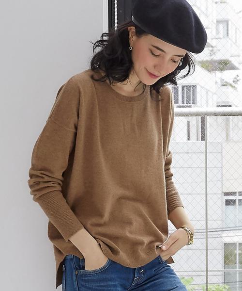 green label relaxing（グリーンレーベルリラクシング）の「◆CF W/RY/N D/SL C/N PO ニット（ニット/セーター・レディース・ナチュラル/グレー/ブラウン/オリーブ/オフホワイト/レッド・40/38/42/36）」の3枚目の写真