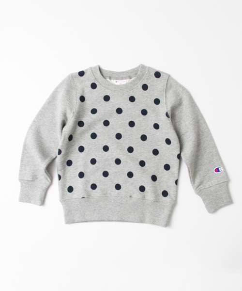 Champion（チャンピオン）の「Champion×DOORS　ドットスウェットプルオーバー（スウェット・キッズ・グレー/ネイビー・120/135/90/105）」の3枚目の写真