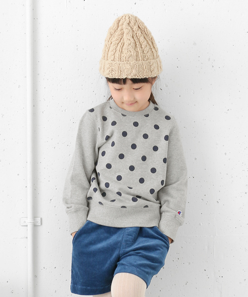 Champion（チャンピオン）の「Champion×DOORS　ドットスウェットプルオーバー（スウェット・キッズ・グレー/ネイビー・120/135/90/105）」の9枚目の写真