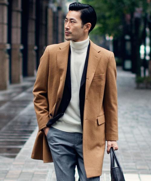 green label relaxing(グリーンレーベルリラクシング)の「W/CA チェスターコート◆(チェスターコート・メンズ・ブラック/ベージュ・LARGE/SMALL/X-LARGE/MEDIUM)」の2枚目の写真